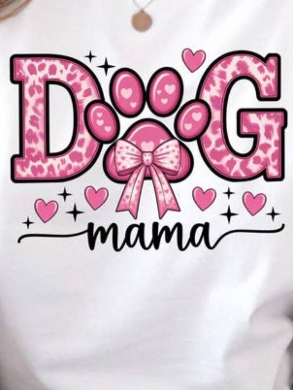Dog Mama Shirt, Cute Puppy Mom Gift, Paw Print T-Shirt, Fur Mama Top - Picture 2 of 4